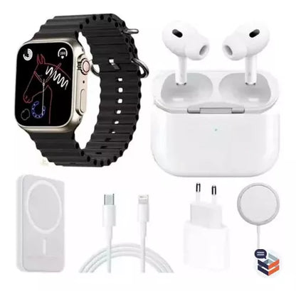 COMBO "RELOJ WATCH X8 ULTRA + AUDIFONOS IN EAR + POWER BANK"